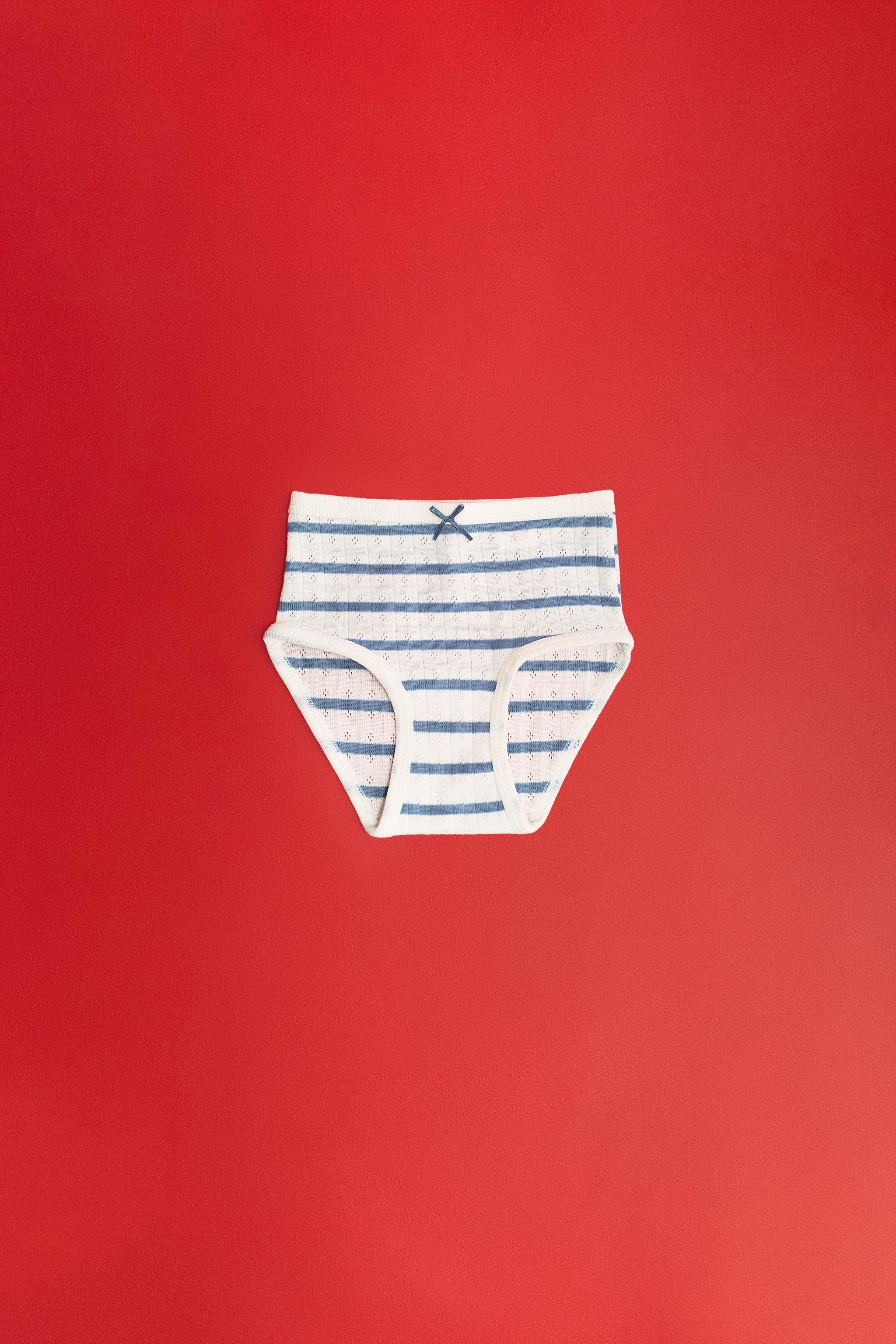 ZARA TIMELESS - THREE-PACK OF STRIPED POINTELLE UNDERWEAR